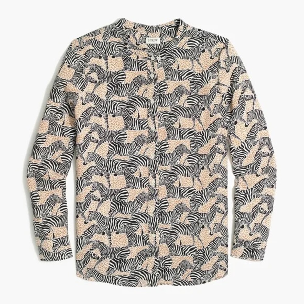 J. Crew Button Down Zebra Shirt